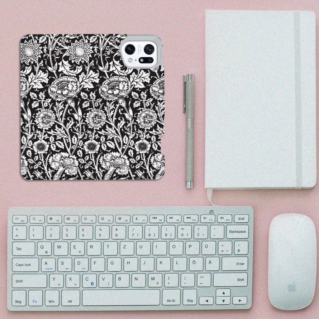 OPPO Find X5 Pro Smart Cover Black Flowers - B2C Telecom