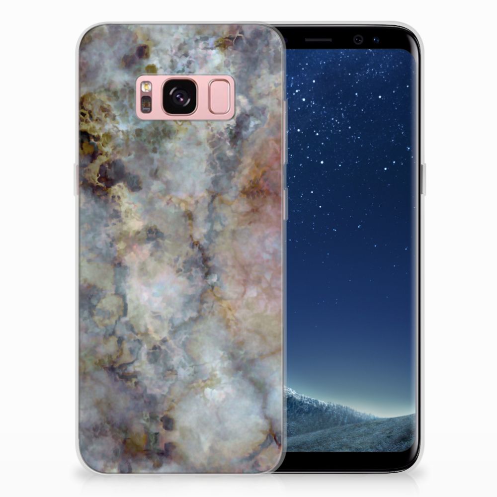 Samsung Galaxy S8 TPU Siliconen Hoesje Marmer Grijs