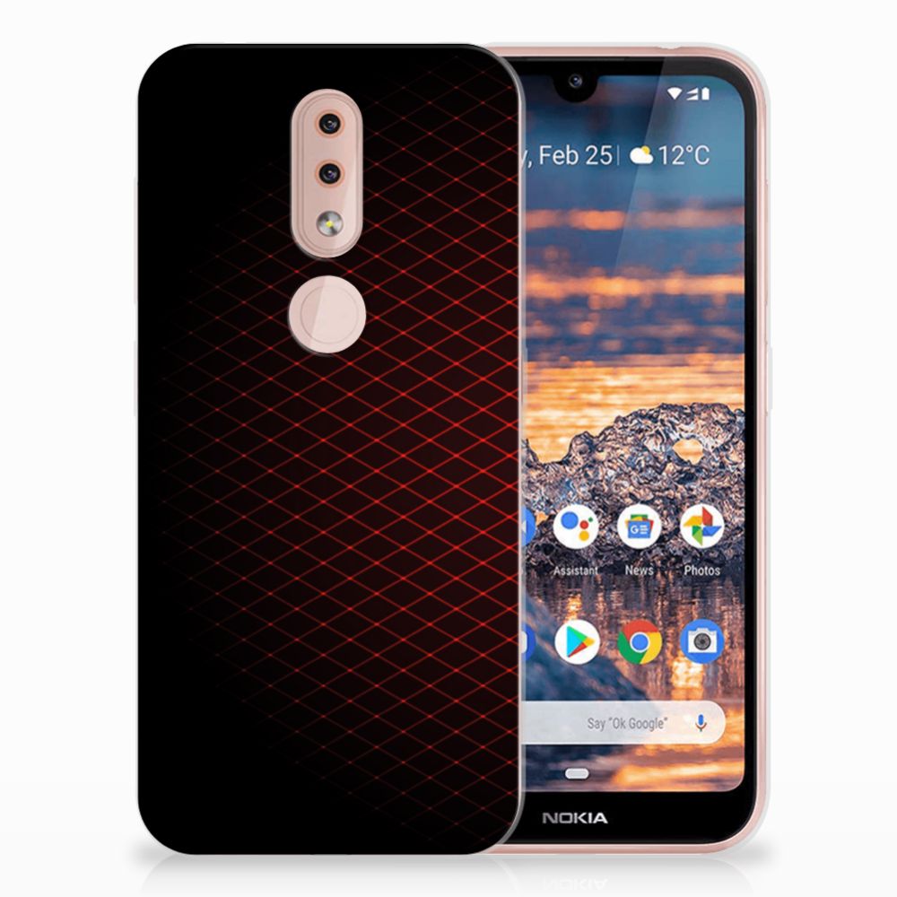 Nokia 4.2 TPU bumper Geruit Rood