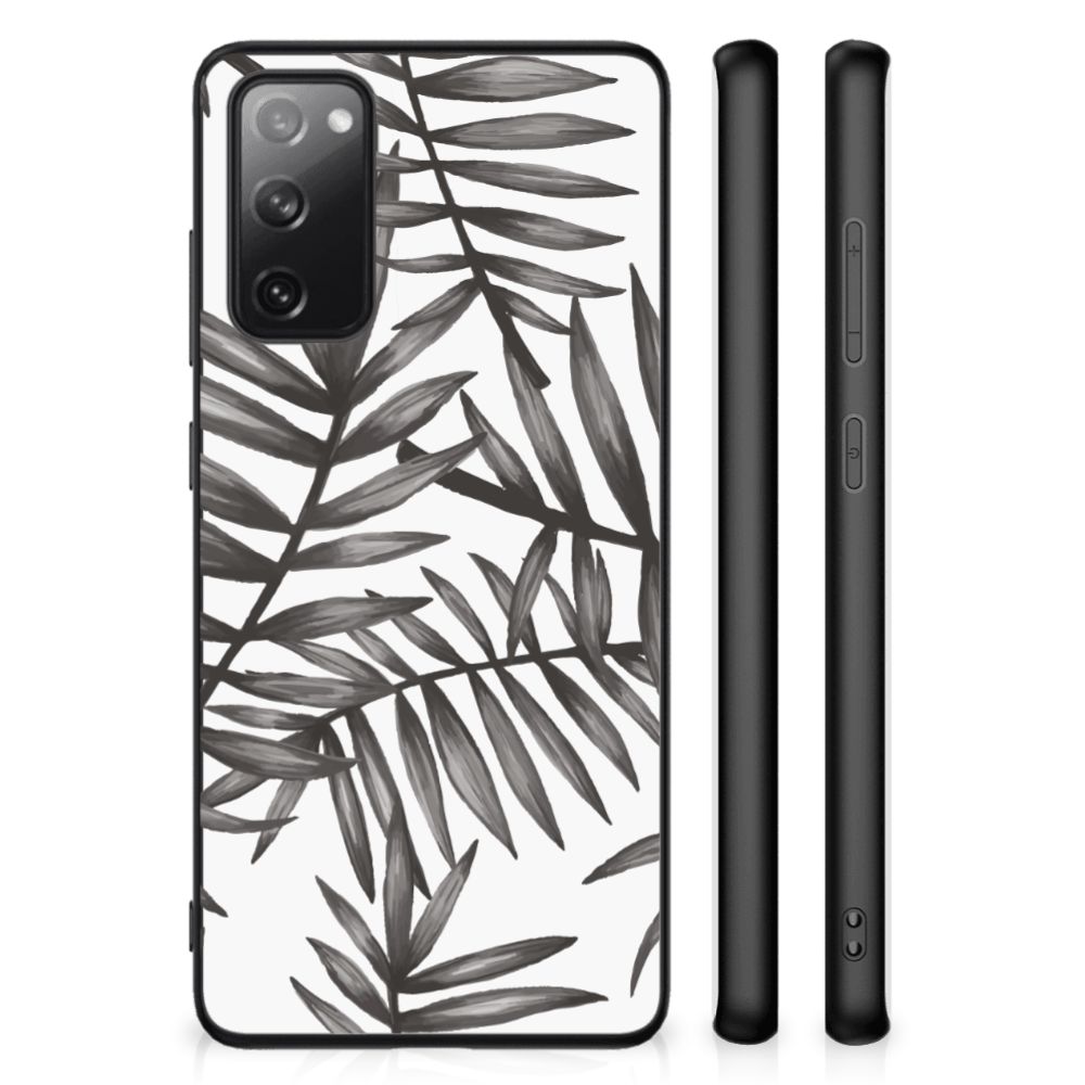 Samsung Galaxy S20 FE Bloemen Hoesje Leaves Grey B2C Telecom