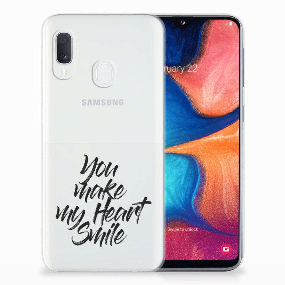 Samsung Galaxy A20e Siliconen hoesje met naam Heart Smile