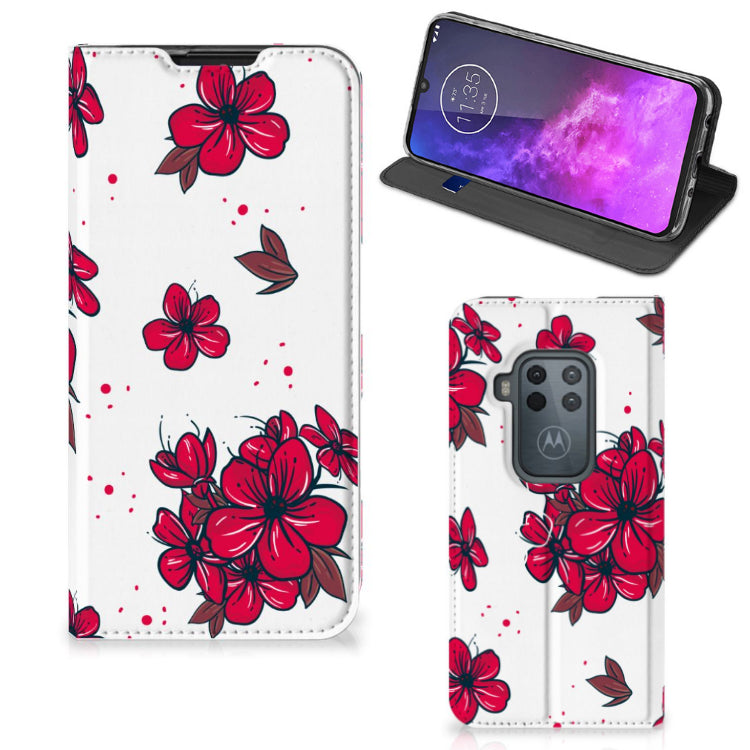 Motorola One Zoom Smart Cover Blossom Red