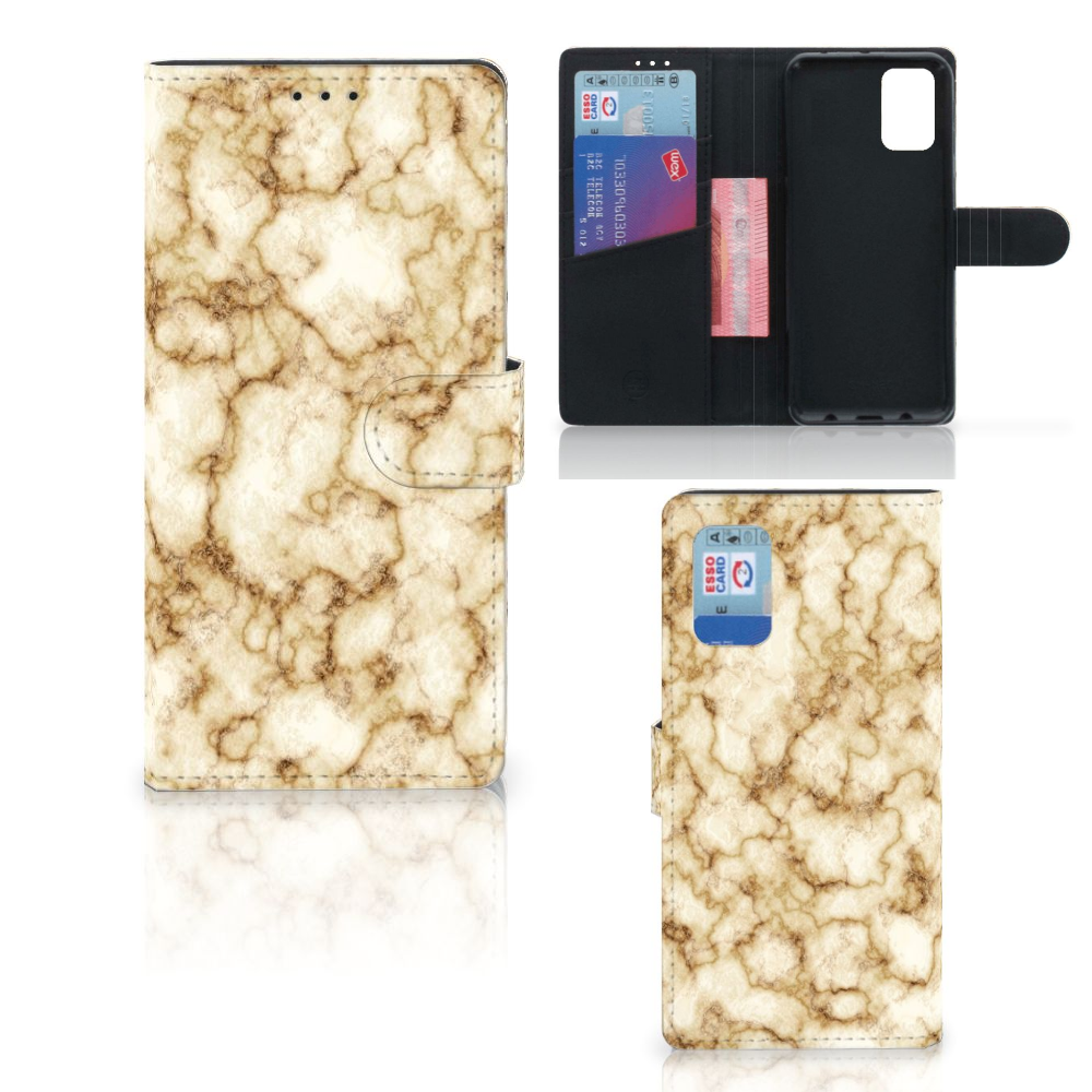 Samsung Galaxy A02s | M02s Bookcase Marmer Goud