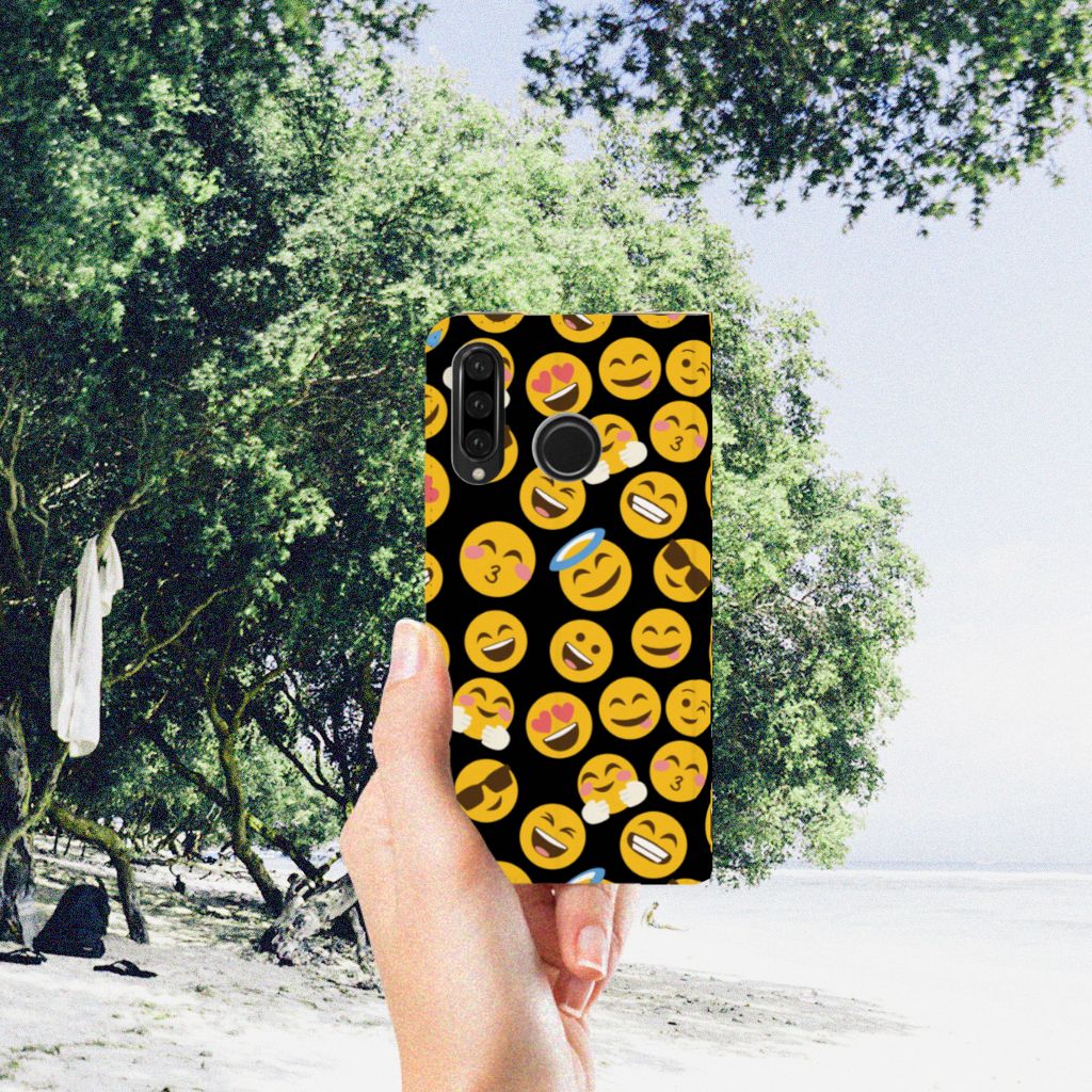 Huawei P30 Lite New Edition Hoesje met Magneet Emoji