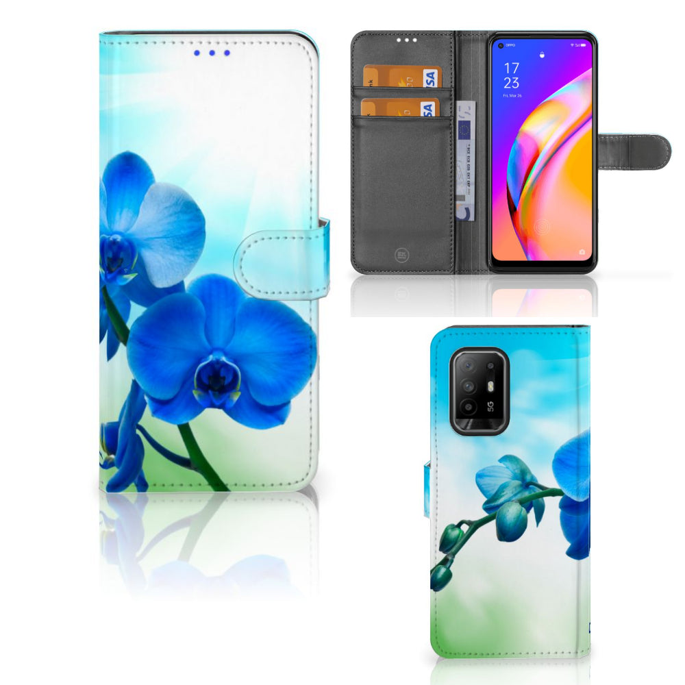 OPPO Reno5 Z | A94 5G Hoesje Orchidee Blauw - Cadeau voor je Moeder