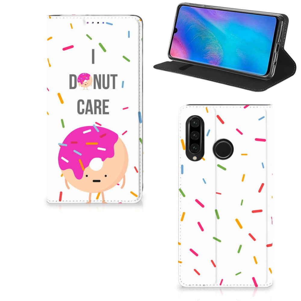 Huawei P30 Lite New Edition Flip Style Cover Donut Roze