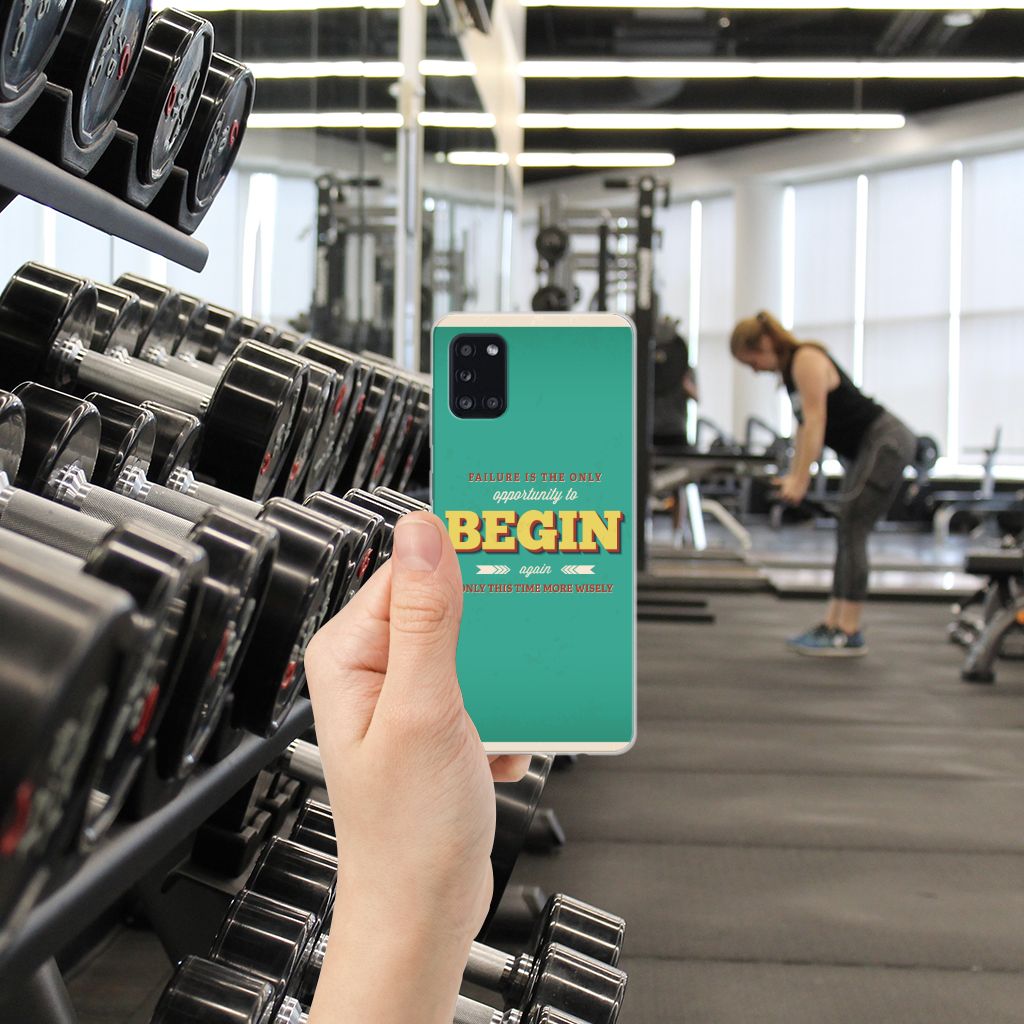 Samsung Galaxy A31 Siliconen hoesje met naam Quote Begin B2C Telecom