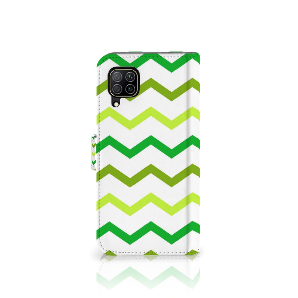 Huawei P40 Lite Telefoon Hoesje Zigzag Groen