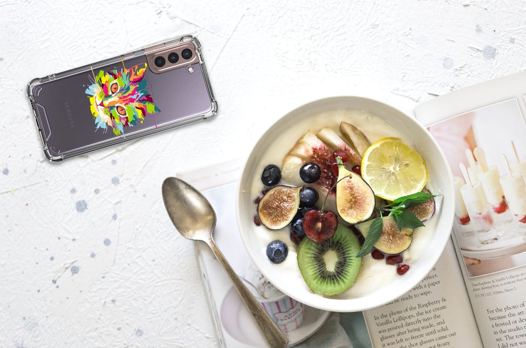 Samsung Galaxy S21 Plus Stevig Bumper Hoesje Cat Color B2C Telecom