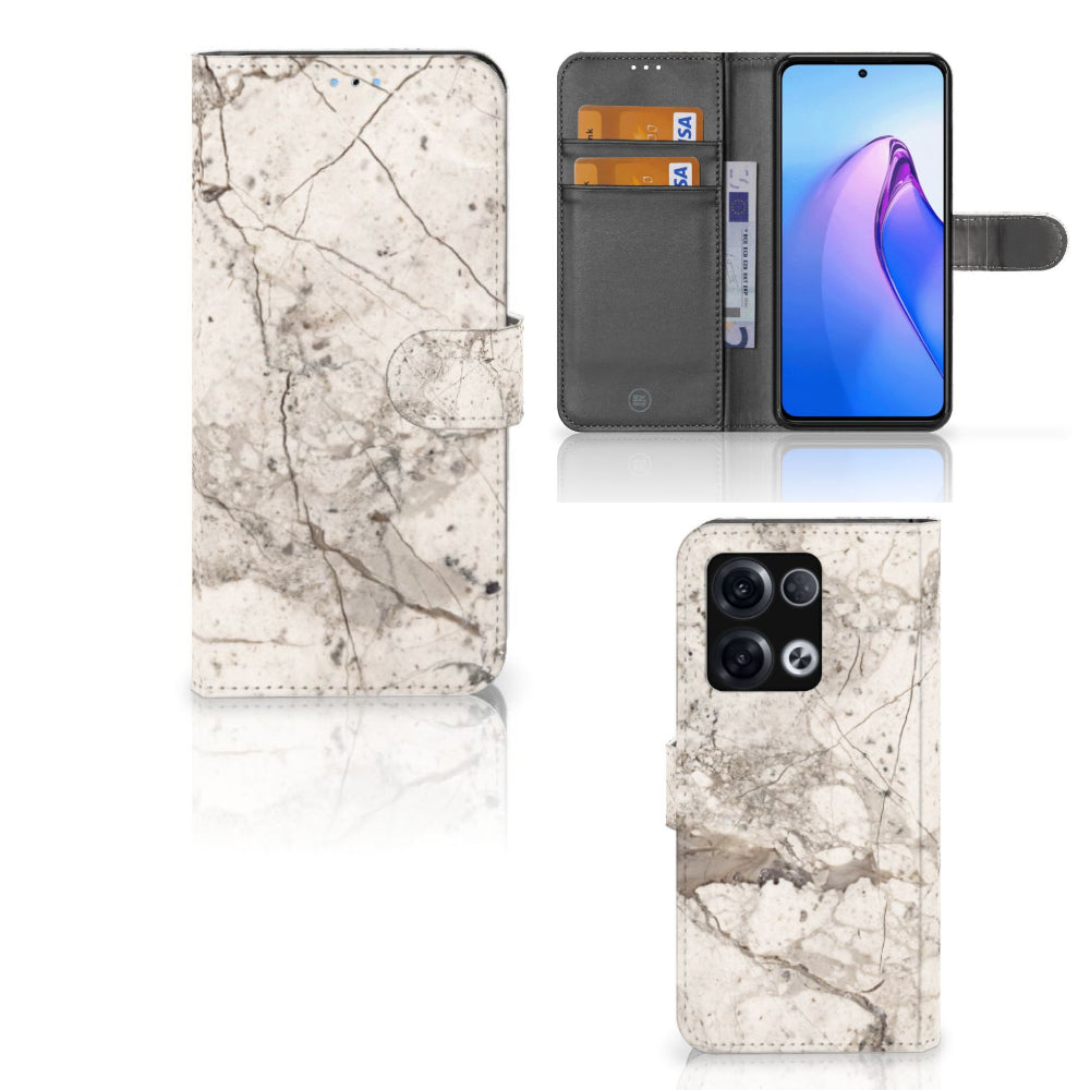 OPPO Reno8 Pro Bookcase Marmer Beige