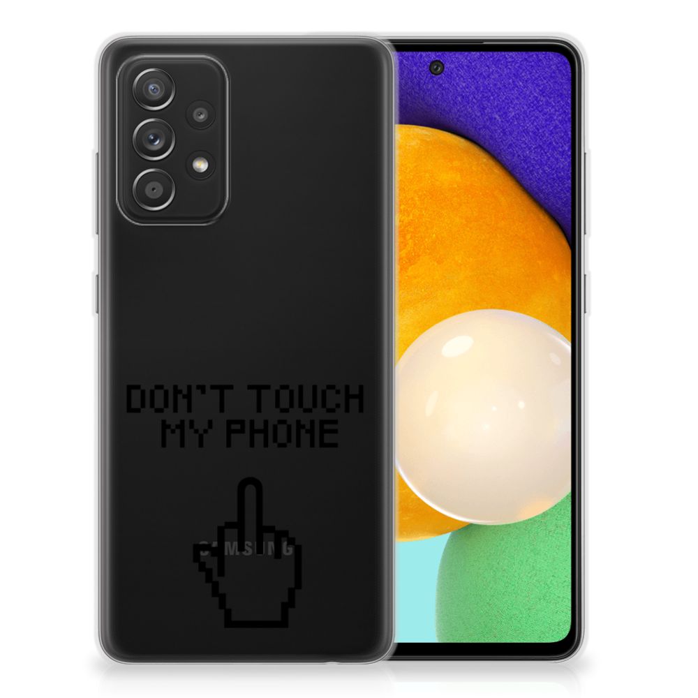 Samsung Galaxy A52 (5G/4G) Silicone-hoesje Finger Don't Touch My Phone