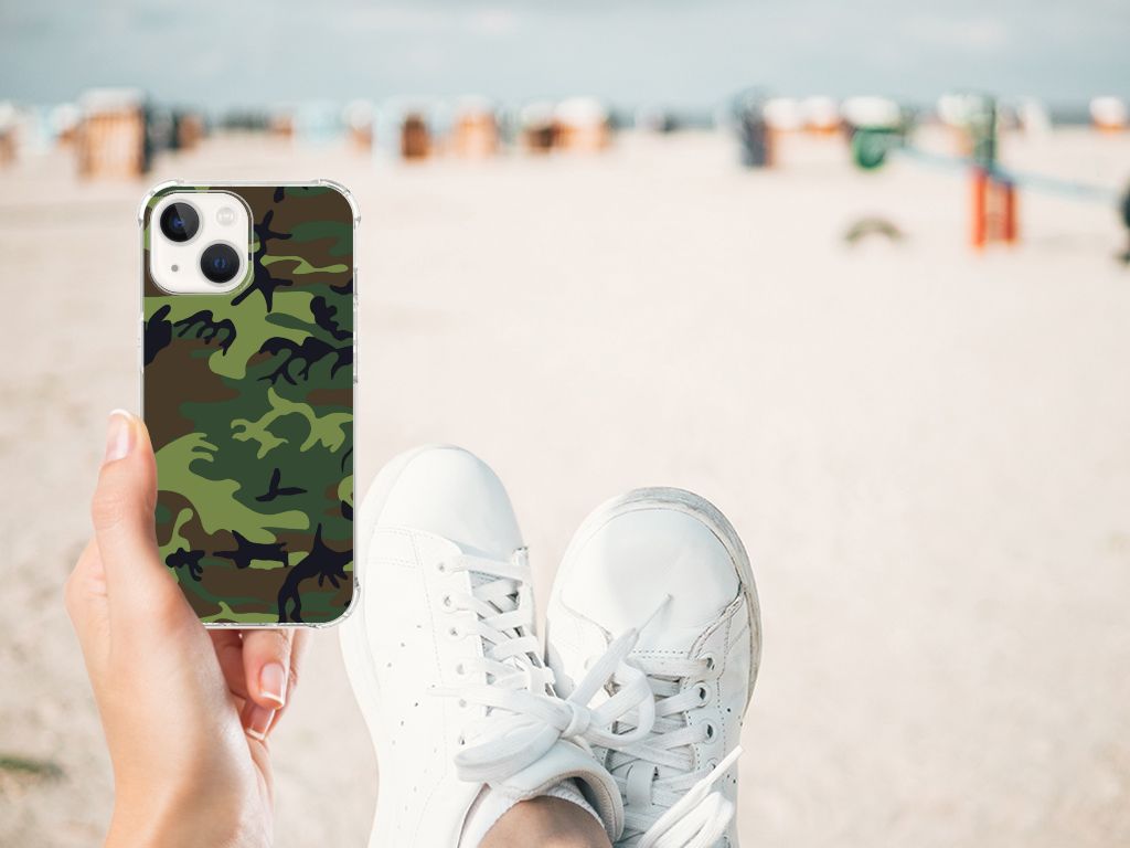 iPhone 13 Doorzichtige Silicone Hoesje Army Dark B2C Telecom