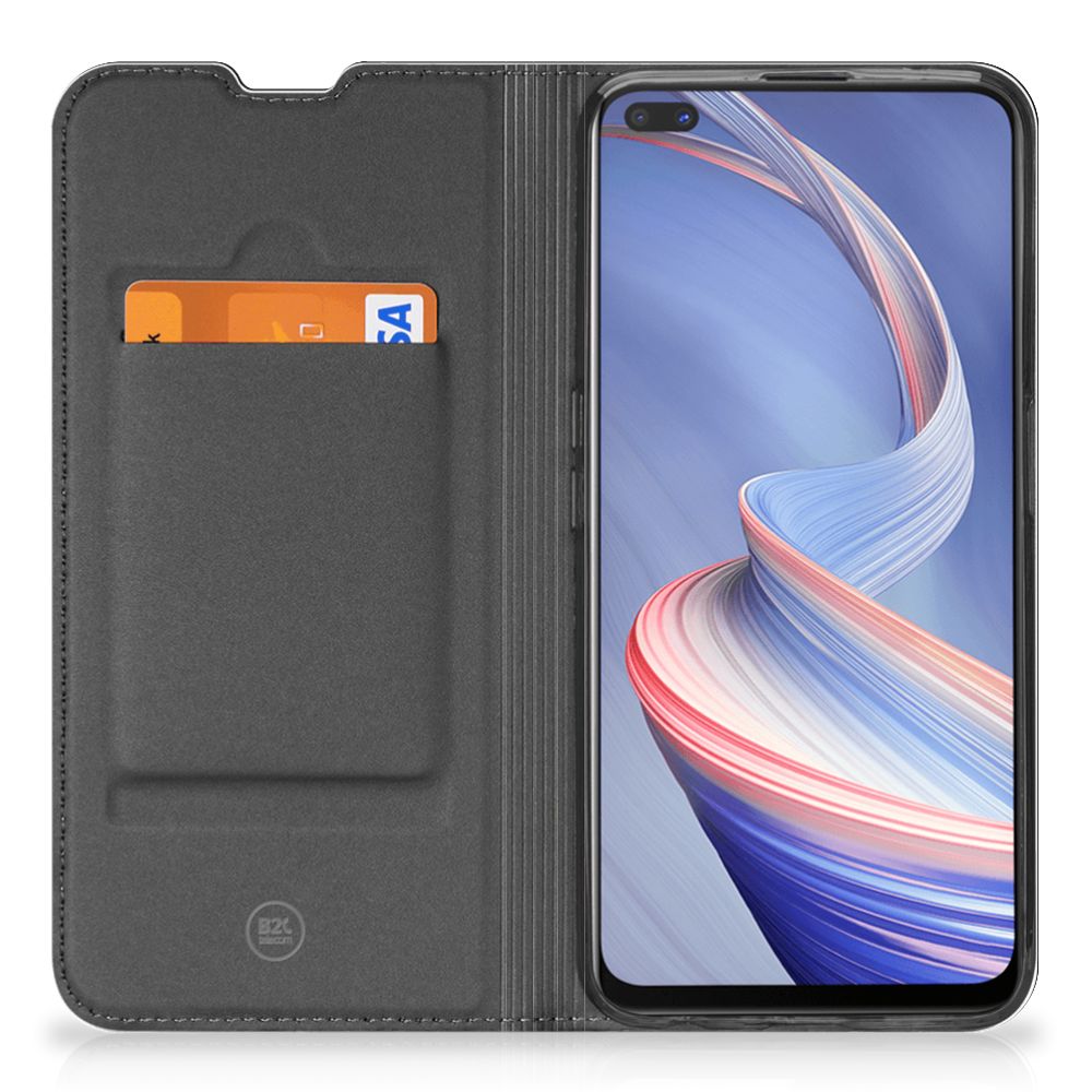 OPPO Reno4 Z 5G Hippe Standcase Sports open showing a card slot and vibrant, colorful design.