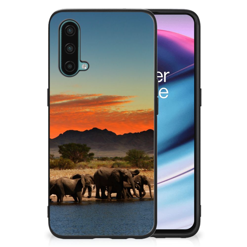 OnePlus Nord CE 5G Dierenprint Telefoonhoesje Olifanten B2C Telecom