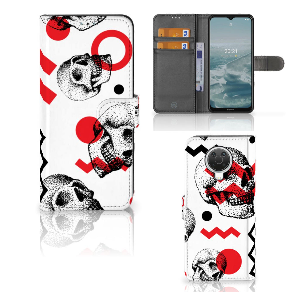 Telefoonhoesje met Naam Nokia G10 | G20 Skull Red