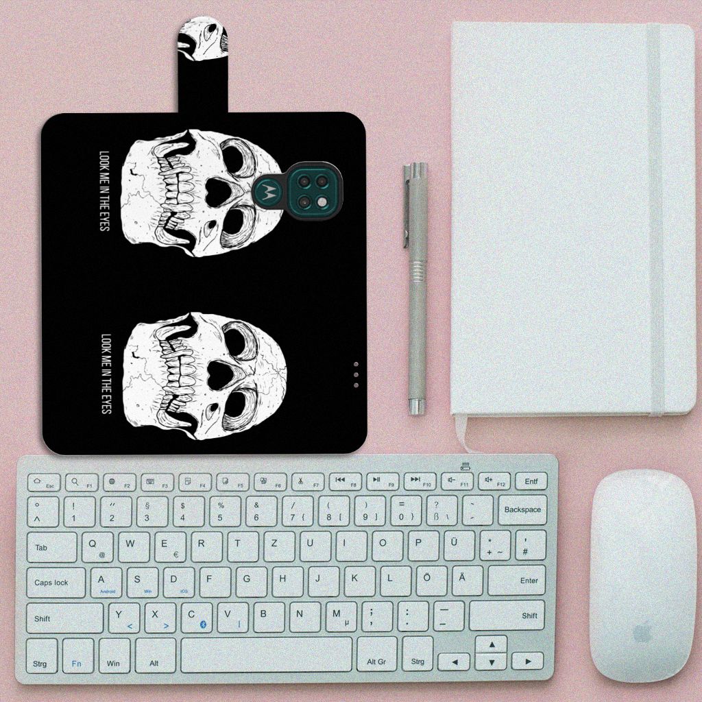 Telefoonhoesje met Naam Motorola Moto G9 Play | E7 Plus Skull Eyes