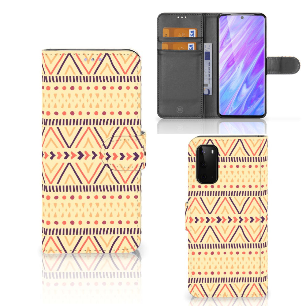 Samsung Galaxy S20 Telefoon Hoesje Aztec Yellow