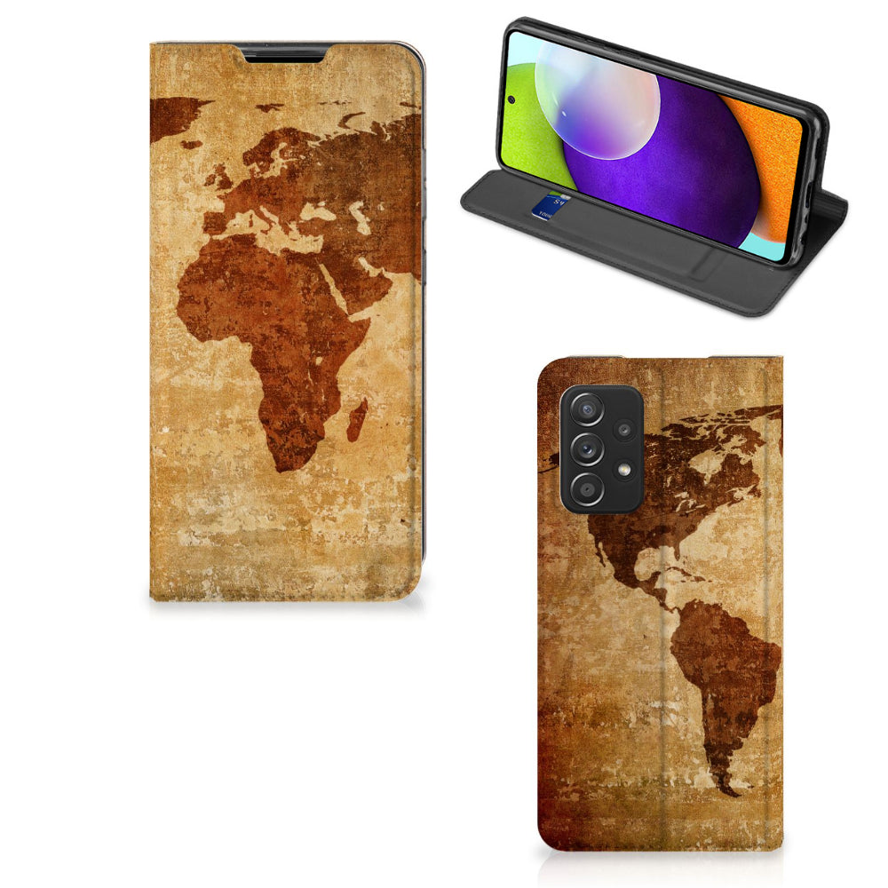 Samsung Galaxy A52 Book Cover Wereldkaart