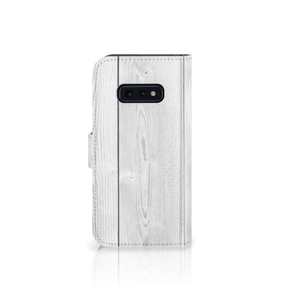 Samsung Galaxy S10e Book Style Case White Wood