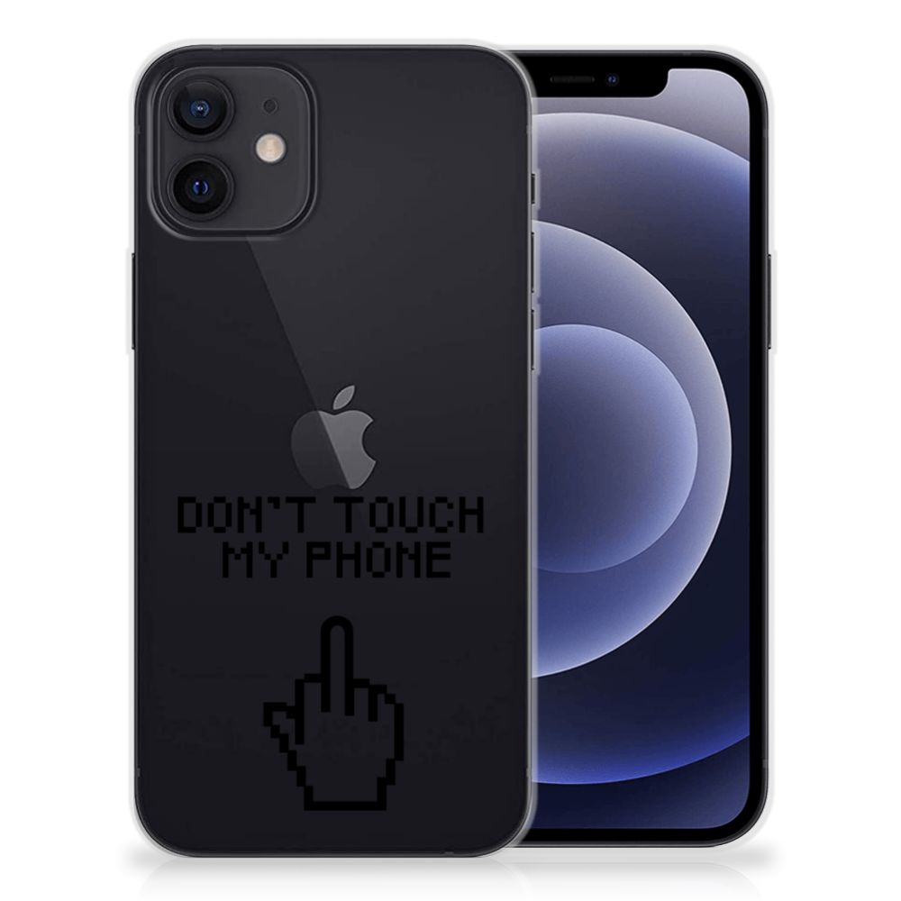 iPhone 12 | 12 Pro (6.1") Silicone-hoesje Finger Don't Touch My Phone