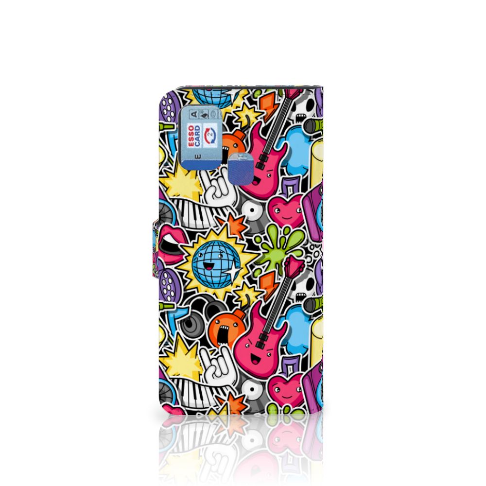 Samsung Galaxy M31 Wallet Case met Pasjes Punk Rock