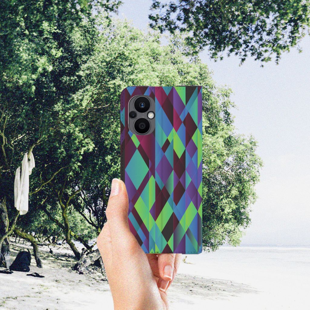 OPPO Reno8 Lite Stand Case Abstract Green Blue - B2C Telecom