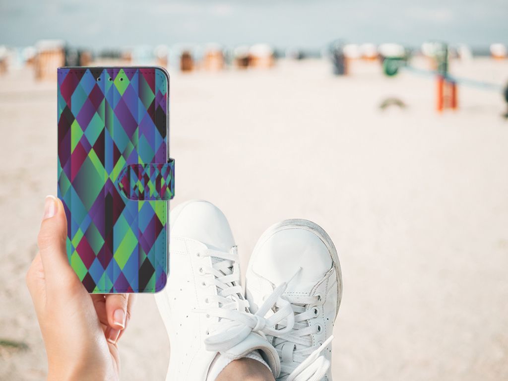 Xiaomi Redmi 8A Book Case Abstract Green Blue