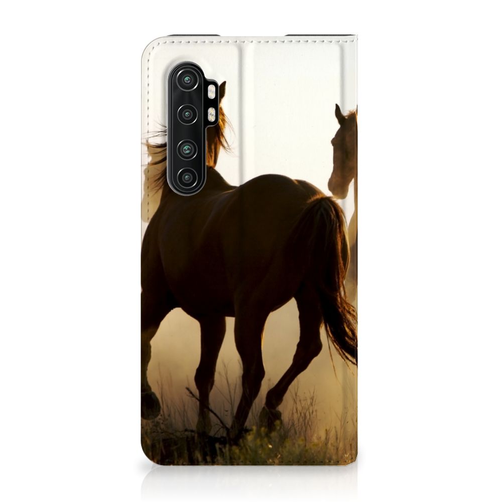 Xiaomi Mi Note 10 Lite Hoesje maken Design Cowboy met paardenprint in silhouet.