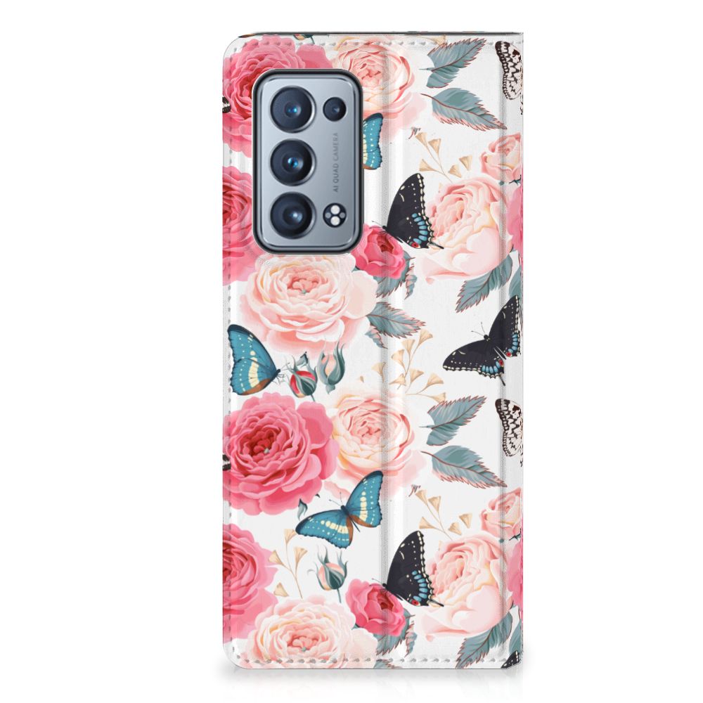 OPPO Reno 6 Pro Plus 5G Smart Cover Butterfly Roses - B2C Telecom