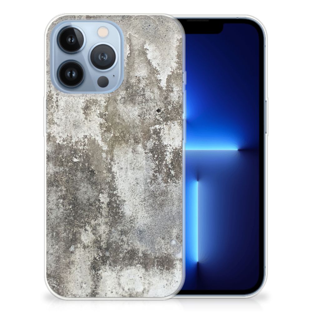 Apple iPhone 13 Pro TPU Siliconen Hoesje Beton Print B2C Telecom
