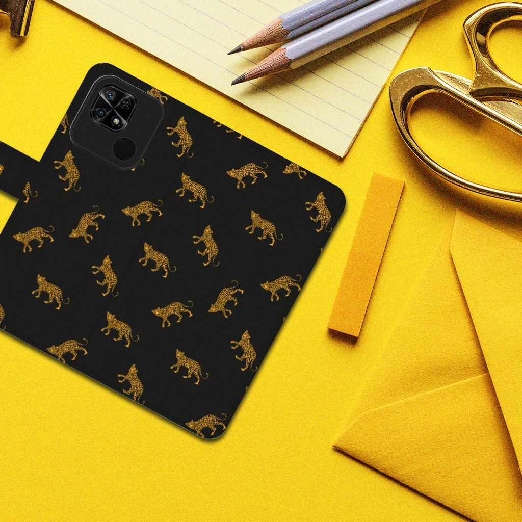 Telefoonhoesje met Pasjes voor Xiaomi Redmi 10C Leopards