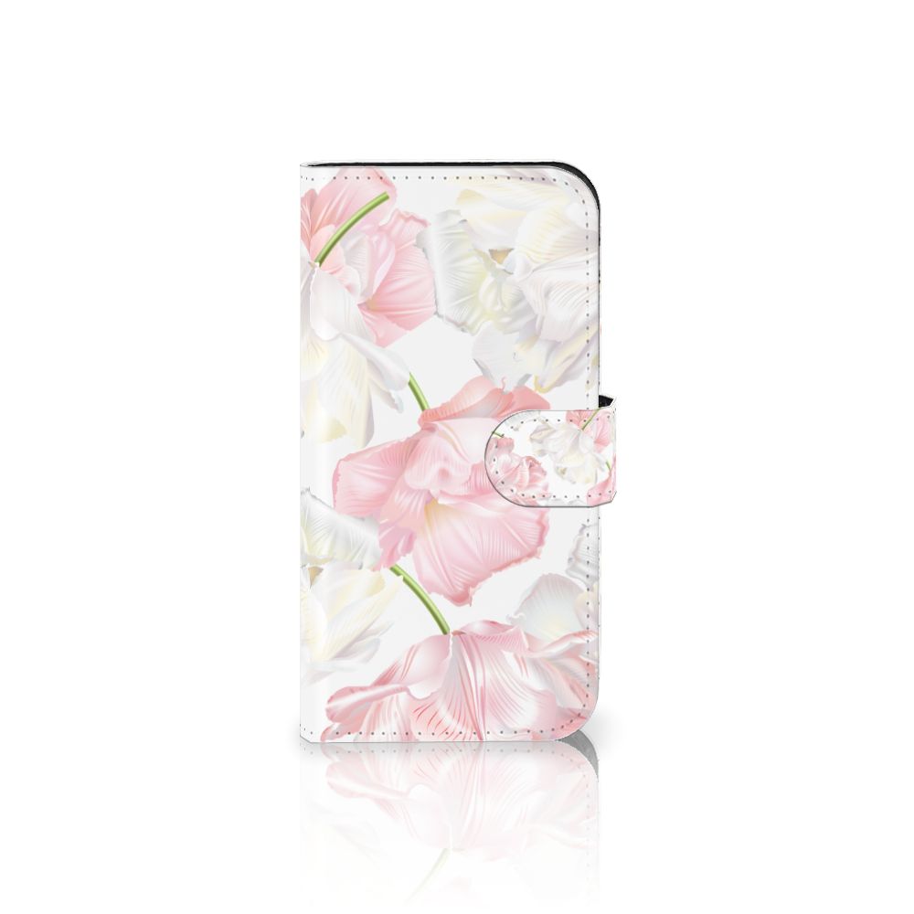 iPhone 15 Pro Hoesje Lovely Flowers met een elegant design van roze en witte bloemen 🌸.
