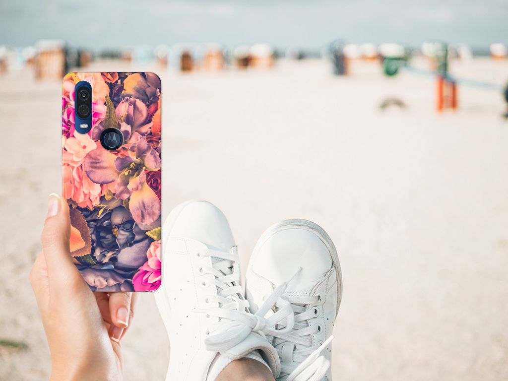 Motorola One Vision TPU Case Bosje Bloemen