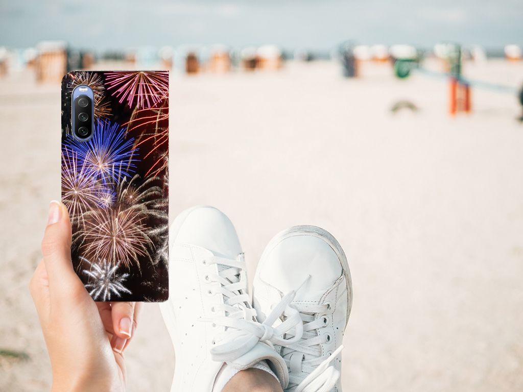 Sony Xperia 10 III Hippe Standcase Vuurwerk - B2C Telecom