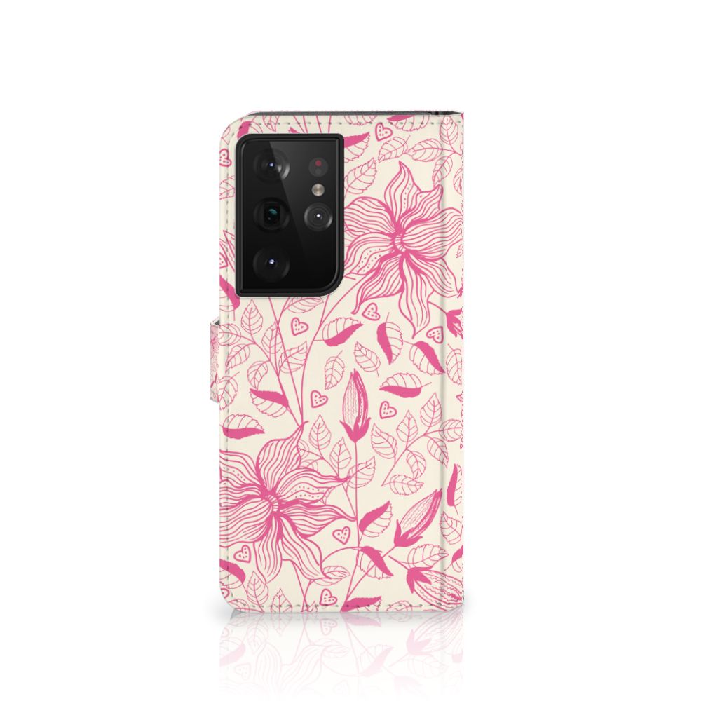 Samsung Galaxy S21 Ultra Hoesje Pink Flowers