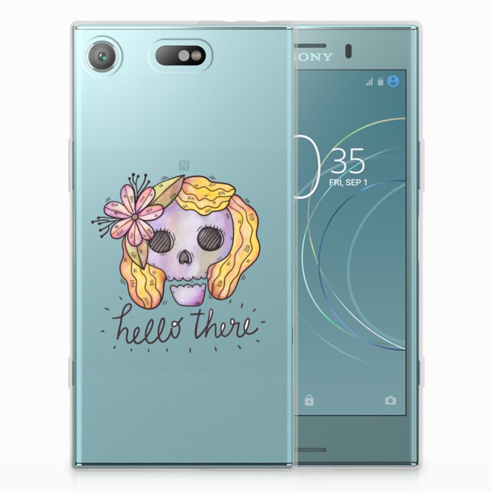 Silicone Back Case Sony Xperia XZ1 Compact Boho Skull