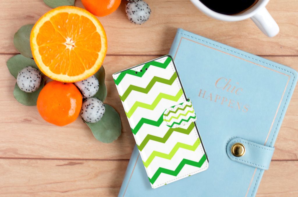 Sony Xperia XA1 Telefoon Hoesje Zigzag Groen