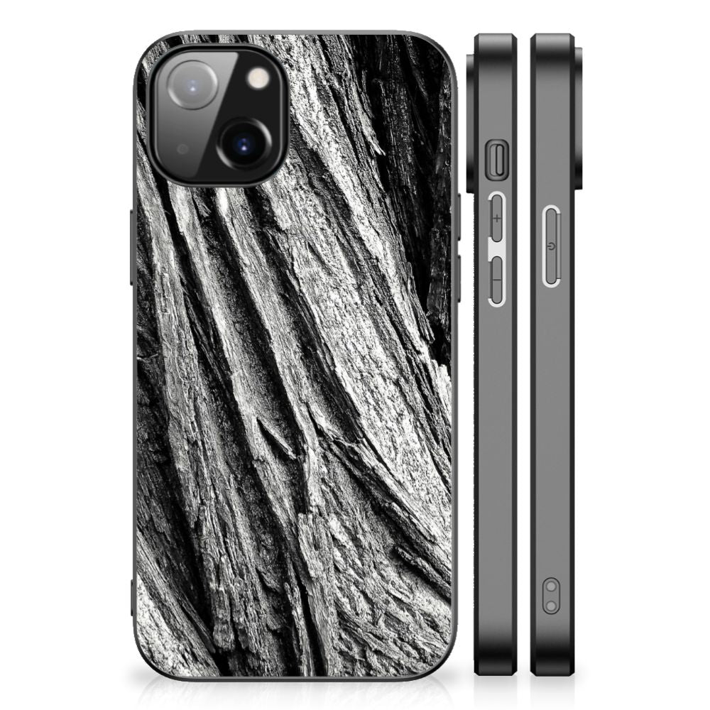 Houten Print Telefoonhoesje Apple iPhone 13 | iPhone 14 Boomschors Grijs