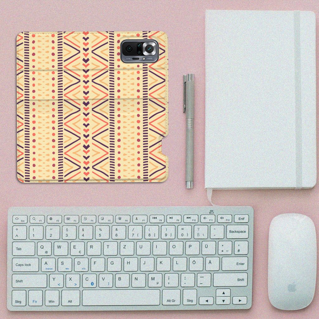 Xiaomi Redmi Note 10 Pro Hoesje met Magneet Aztec Yellow - B2C Telecom