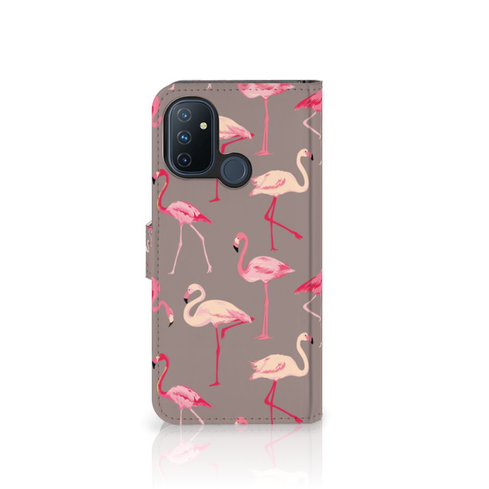 OnePlus Nord N100 Telefoonhoesje met Pasjes Flamingo
