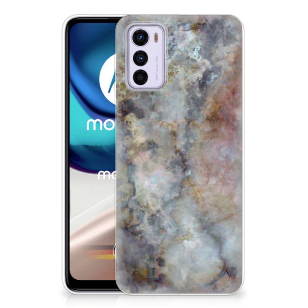 Motorola Moto G42 TPU Siliconen Hoesje Marmer Grijs B2C Telecom