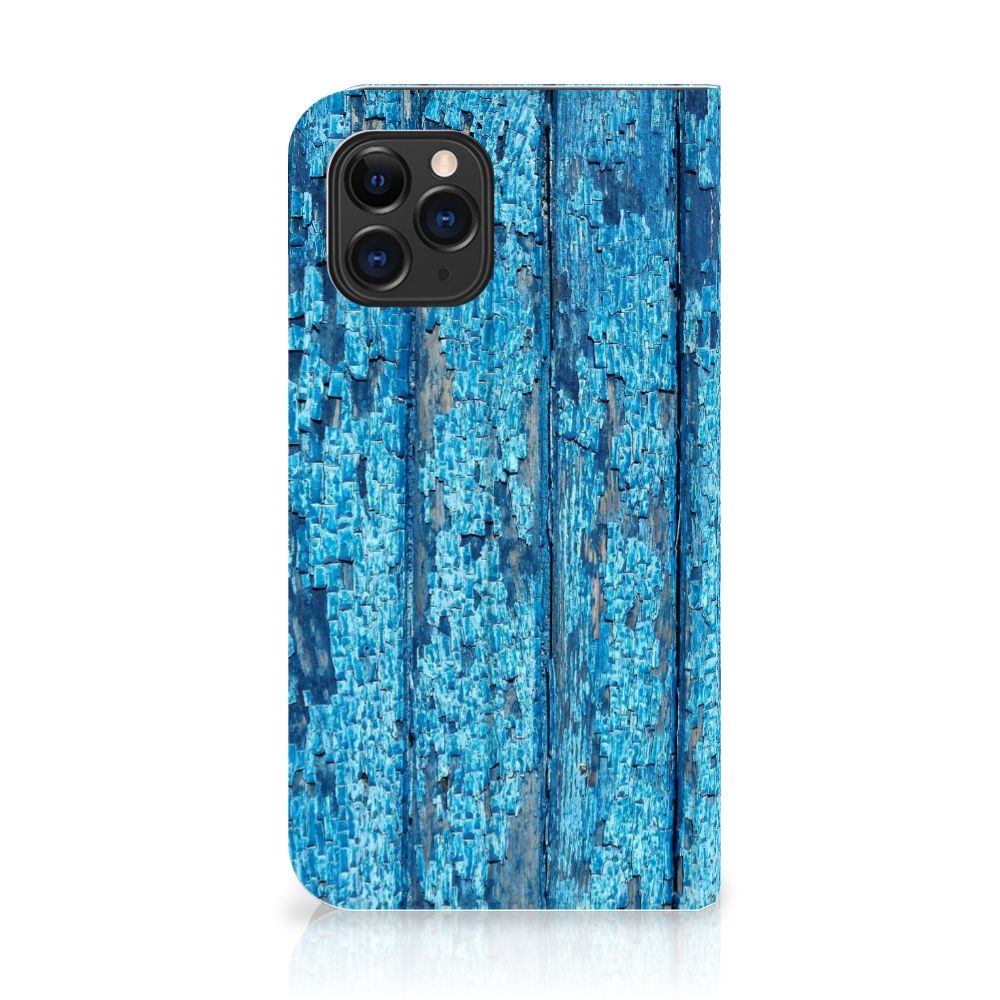 Apple iPhone 11 Pro Book Wallet Case Wood Blue