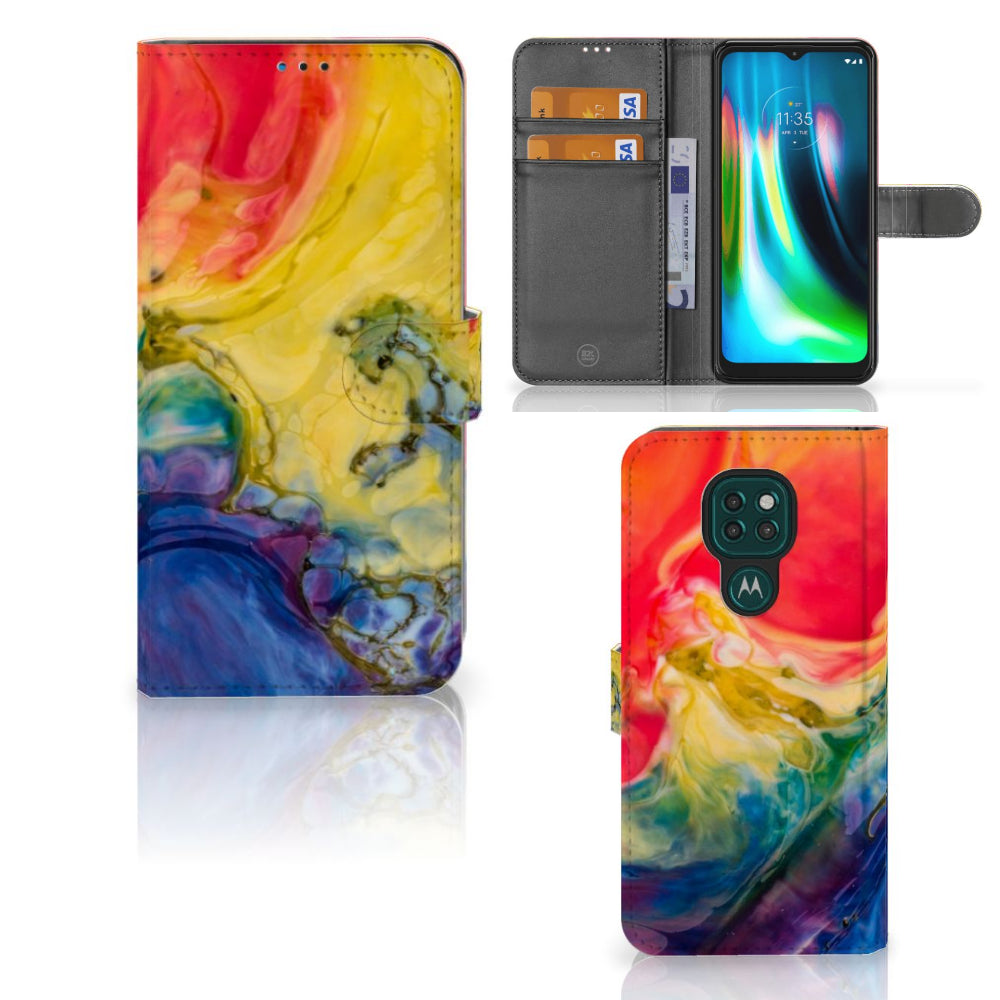 Hoesje Motorola Moto G9 Play | E7 Plus Watercolor Dark