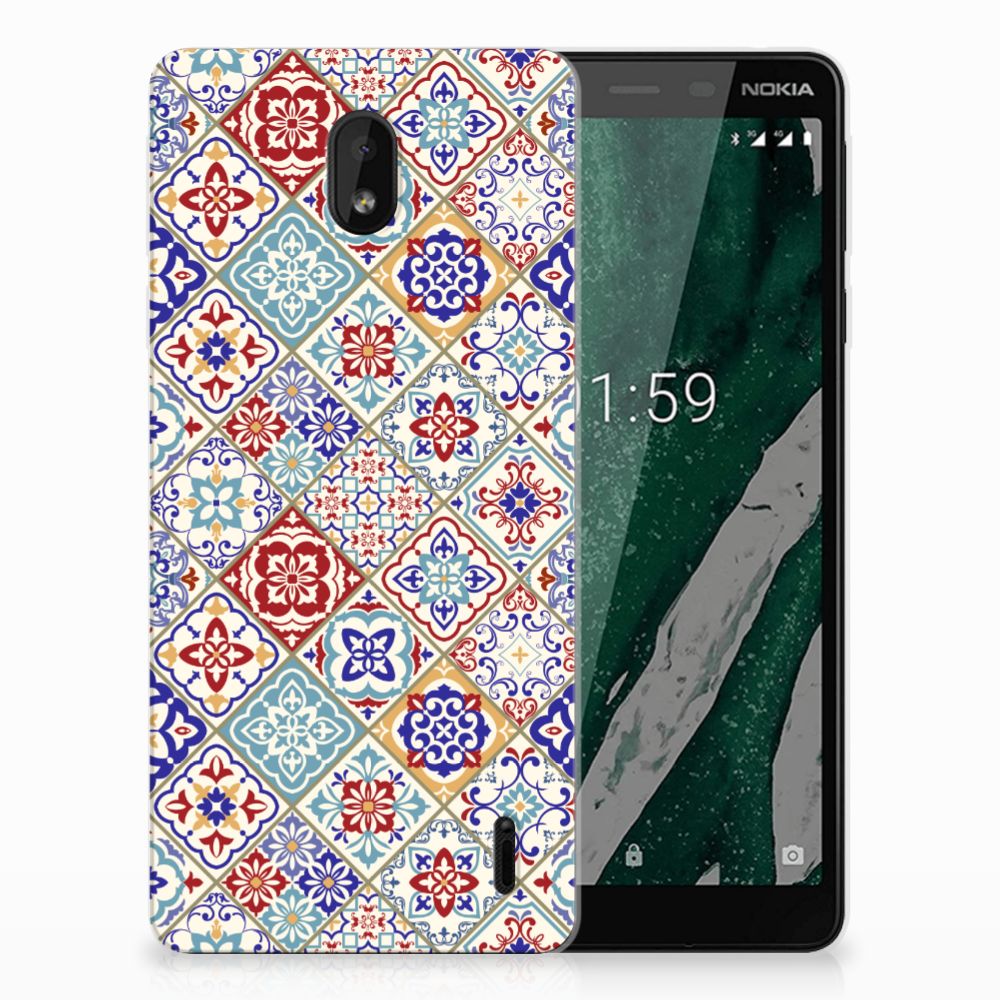 Nokia 1 Plus TPU Siliconen Hoesje Tiles Color