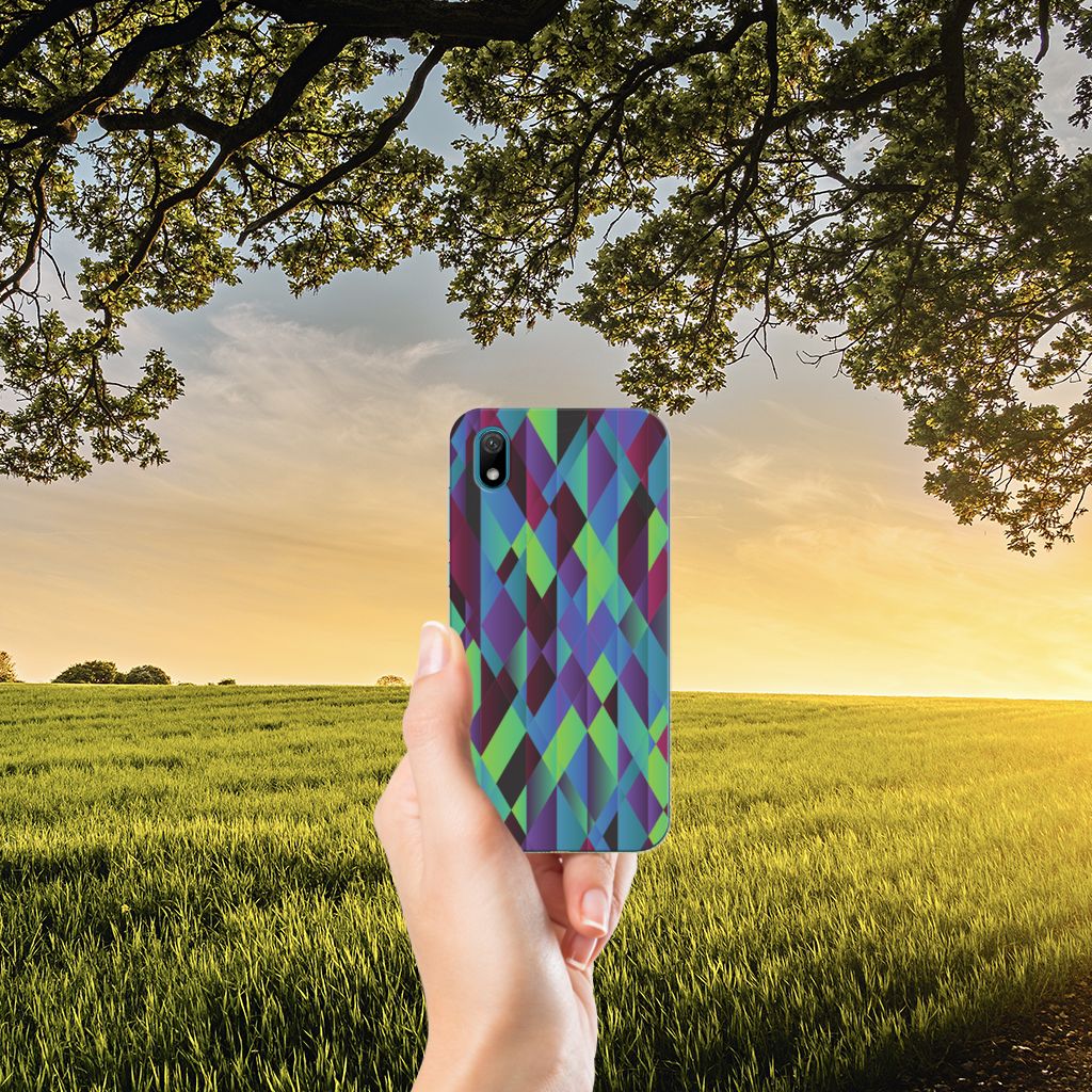 Huawei Y5 (2019) TPU Hoesje Abstract Green Blue