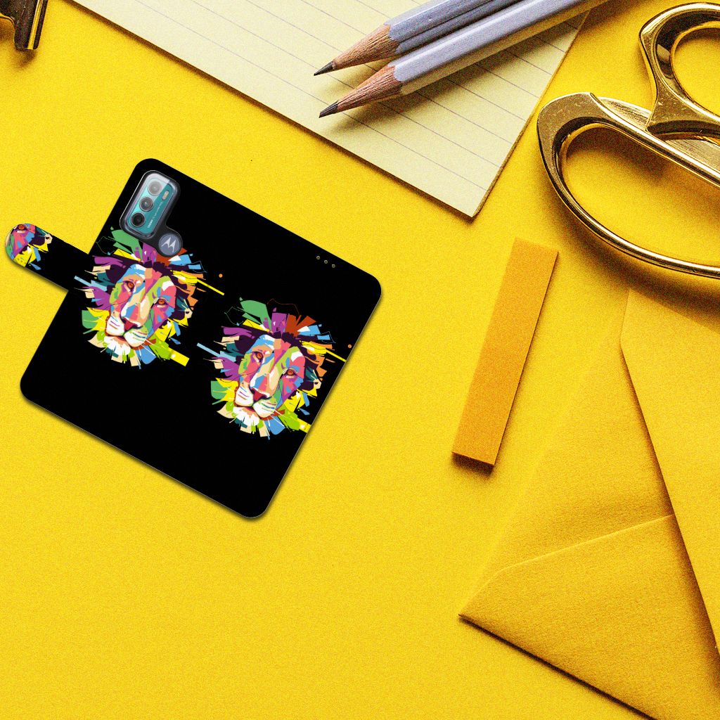 Motorola Moto G60 Leuk Hoesje Lion Color