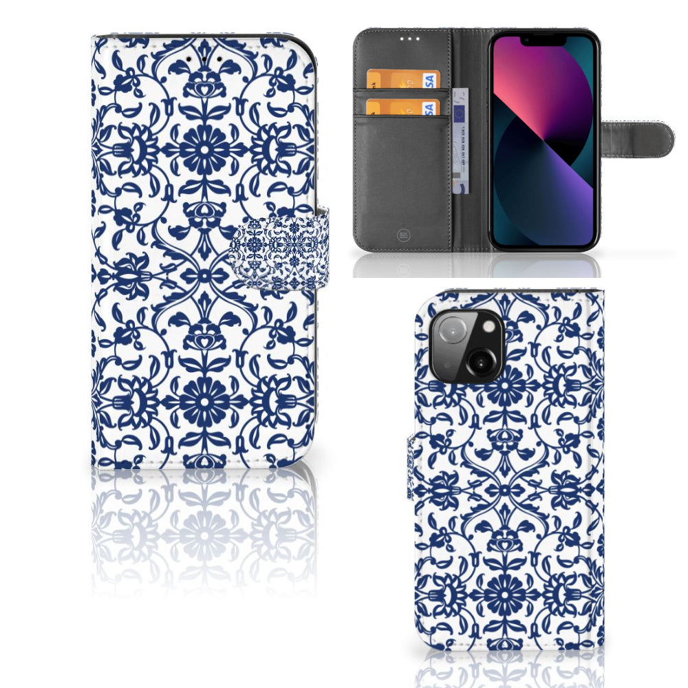 Apple iPhone 13 Hoesje Flower Blue
