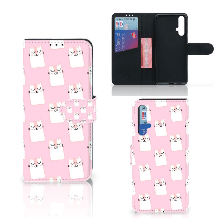 Honor 20 Telefoonhoesje met Pasjes Sleeping Cats