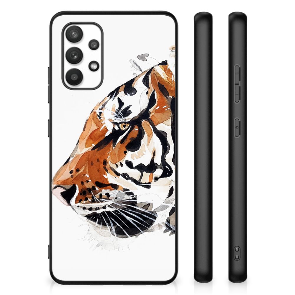 Kleurrijke Telefoonhoesje Samsung Galaxy A32 4G | A32 5G Enterprise Editie Watercolor Tiger B2C Telecom