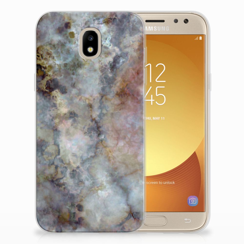 Samsung Galaxy J5 2017 TPU Siliconen Hoesje Marmer Grijs